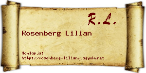 Rosenberg Lilian névjegykártya